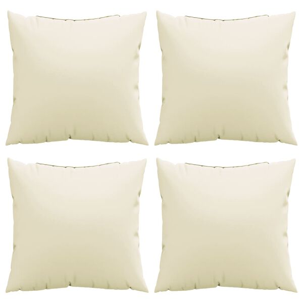 vidaXL Sofa Cushion Set of 4 Cream 100% Polyester 15.7 x 15.7 in