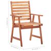 vidaXL Patio Chair Set of 6 Black Solid Acacia wood Medium Durable