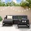 vidaXL Garden Lounge Set Black Solid pine wood, Oxford fabric, PP cotton