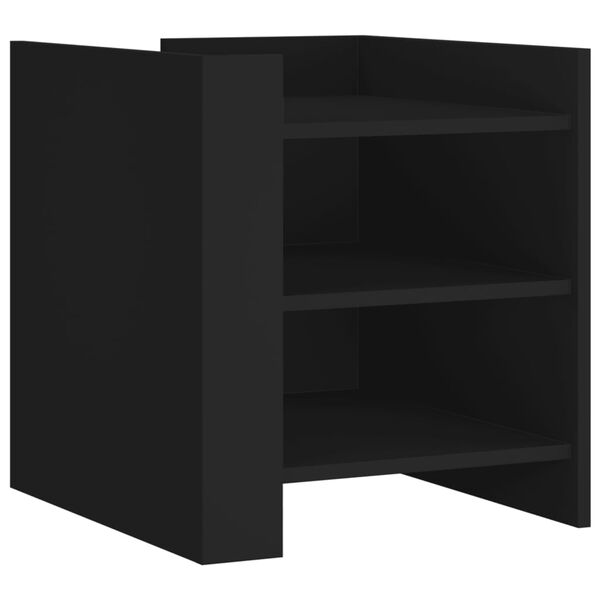 vidaXL Bedside Cabinet Black Engineered wood Standard Bedside Cabinet