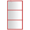 vidaXL Walk-in Shower Wall with Clear ESG Glass Red 39.4"x76.8"