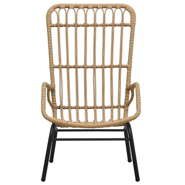 vidaXL Garden Chair Light Brown Poly rattan, Powder-coated steel Standard
