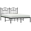 vidaXL Bed Frame Black Powder-Coated Steel Double Bed Frame