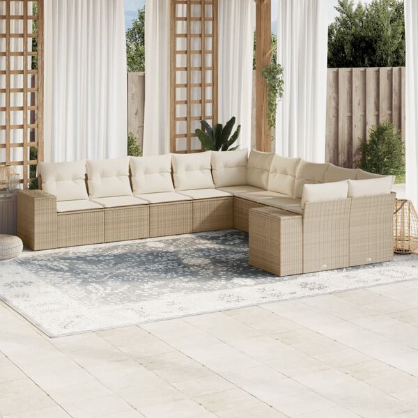vidaXL Garden Sofa Set Beige, Cream White