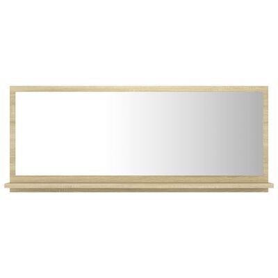 vidaXL Bathroom Mirror Sonoma Oak 35.4"x4.1"x14.6" Engineered Wood