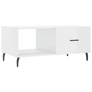 vidaXL Coffee Table High gloss white Engineered wood, iron