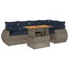 vidaXL 6 Piece Patio Sofa Set with Cushions Gray Poly Rattan