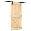 vidaXL Sliding Door with Hardware Set 37.4x82.7" Solid Wood Pine