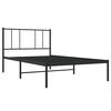 vidaXL Bed Frame Black Powder-Coated Steel Single Bed Frame