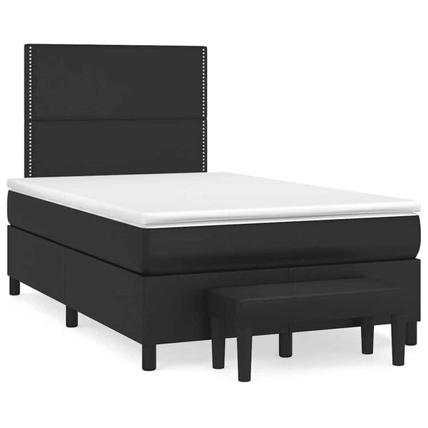 vidaXL Box Spring Bed with Mattress Black, White