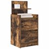 vidaXL Nightstand Smoked Oak Engineered Wood Medium Nightstand