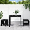 vidaXL Garden Bistro Set Black Solid pine wood Compact Durable