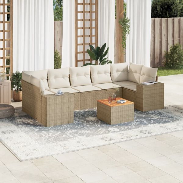 vidaXL Garden Sofa Set Beige and Cream