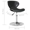 vidaXL Dining Chair Black Faux leather, Chrome Adjustable Swivel