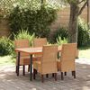 vidaXL Dining Chair Set of 4 Brown Solid mango wood and real rattan