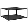 vidaXL Coffee Table Black Tempered glass, powder-coated steel