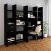 vidaXL Book Cabinet Black Engineered Wood Medium Bookshelf Rectangular