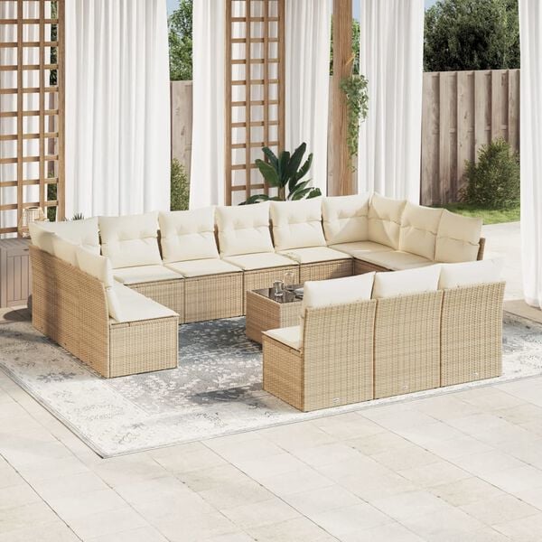 vidaXL Patio Sofa Set Beige and Cream