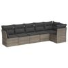 vidaXL Garden Sofa Set Grey PE rattan Large Removable Covers