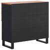 vidaXL Sideboard Natural and Black Solid Acacia Wood and Iron Medium