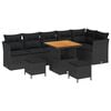 vidaXL Garden Sofa Set Height-Adjustable 9 pcs Black poly rattan