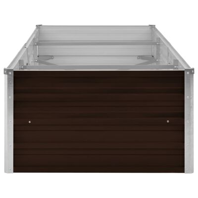 vidaXL Garden Raised Bed Brown 94.5"x31.5"x17.7" Galvanized Steel