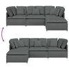 vidaXL Modular Sofa Dark Grey Fabric (100% Polyester) Large Modular