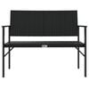 vidaXL Garden Bench Black PE Rattan, Powder-Coated Steel Medium Durable