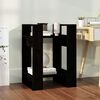 vidaXL Book Cabinet Black Solid pine wood Compact Black Book Cabinet