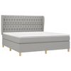 vidaXL Box Spring Bed with Mattress Light Gray 72"x83.9" California King Fabric