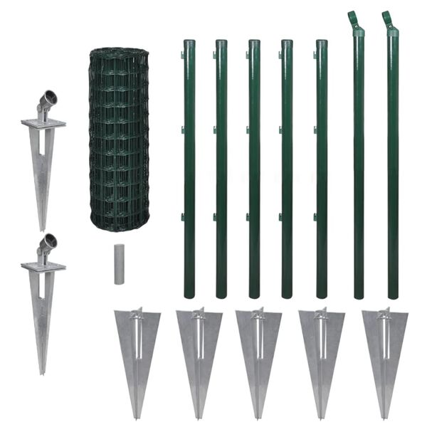 vidaXL Euro Fence Steel 32.8'x2.6' Green