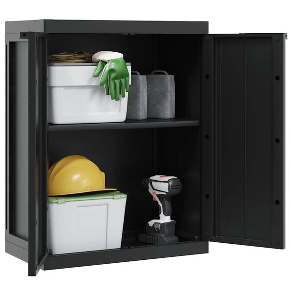 vidaXL Outdoor Storage Cabinet Black Polypropylene Compact