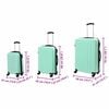 vidaXL Suitcase 3 pcs Mint green 19.69 x 12.20 x 30.71 in ABS Plastic