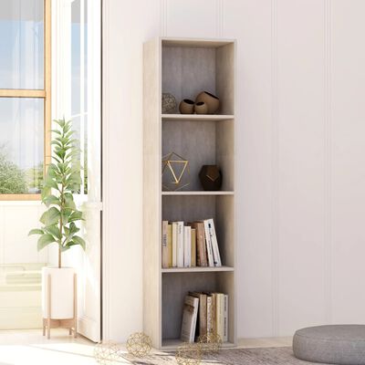 vidaXL Book Cabinet Concrete Gray 15.7"x11.8"x59.6" Engineered Wood