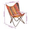 vidaXL Armchair Multicolor Chindi Fabric, Leather, Powder-Coated Iron
