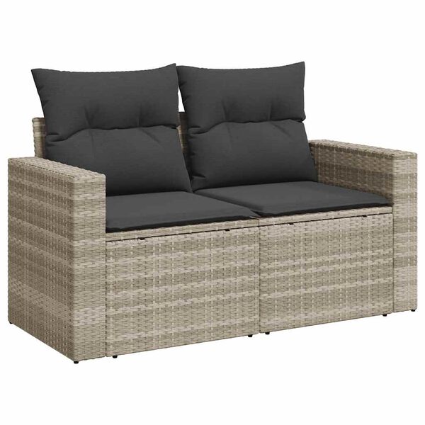 vidaXL Garden Sofa Set Light grey, Dark grey Poly Rattan Medium