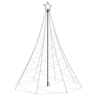 vidaXL Christmas Tree with Metal Post 500 LEDs Colorful 10 ft