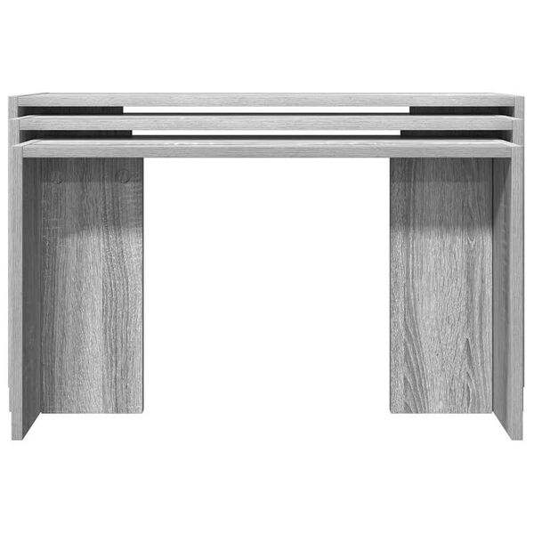 vidaXL Nesting Table Gray Sonoma Engineered wood Small, Medium, Large