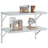 vidaXL Wall Shelf Silver Stainless Steel 29.5 in x 15.7 in Wall mounting