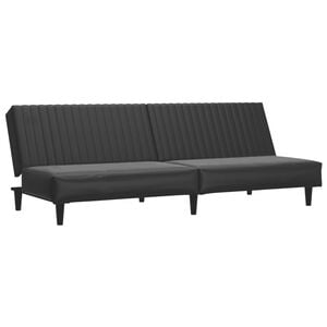 vidaXL Sofa Bed Black Faux leather, wood, plastic, foam 2-Seater