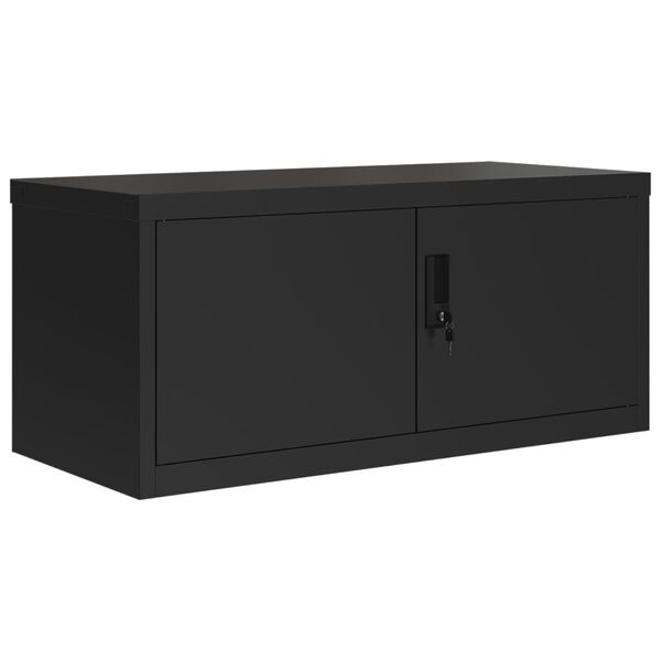 vidaXL File Cabinet Black Powder-Coated Steel Industrial File Cabinet