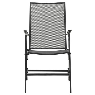 vidaXL Folding Mesh Chairs 4 pcs Steel Anthracite