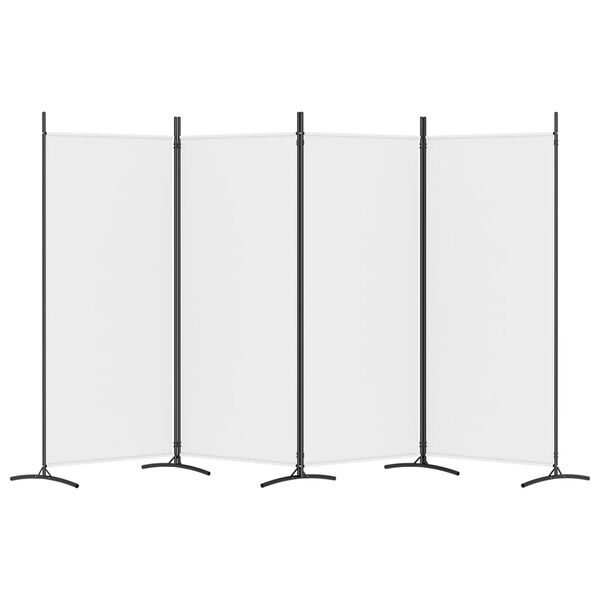 vidaXL 4-Panel Room Divider White 136.2"x70.9" Fabric