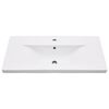 vidaXL Washbasin Frame With Basin White Ceramic, Powder-coated Iron Medium
