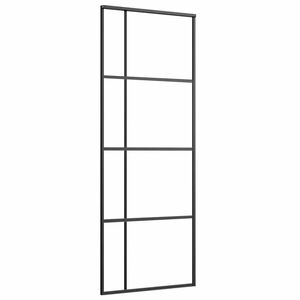 vidaXL Sliding Door ESG Glass and Aluminum 29.9"x80.7" Black