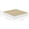 vidaXL Wall Shelf Oak and White Honeycomb MDF, Metal 9.1 x 9.3 x 1.5 in