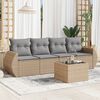 vidaXL Garden Sofa Set Beige PE rattan Large Modular Garden Sofa Set