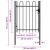 vidaXL Fence Gate Single Door with Arched Top Steel 3.3'x3.9' Black