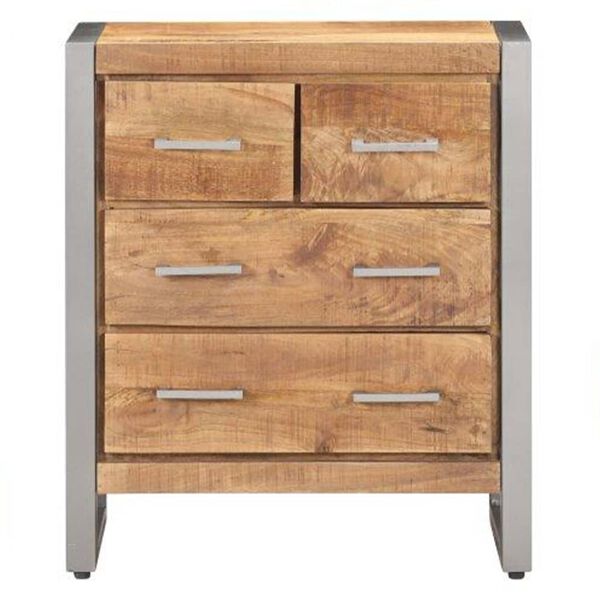 vidaXL Sideboard Natural wood, grey Rough mango wood, iron