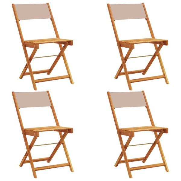 vidaXL Garden Chair Set of 4 Taupe